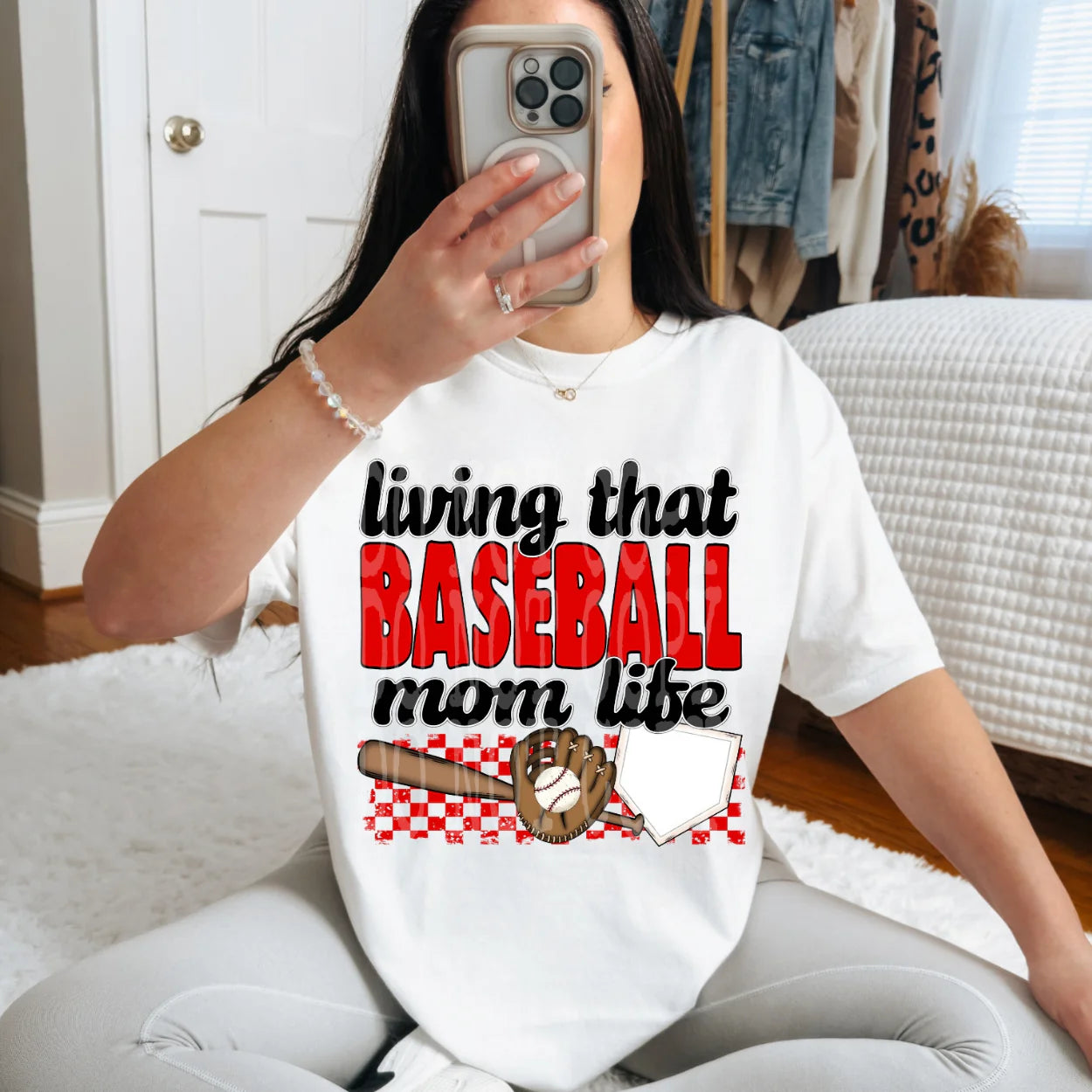 Baseball Mom Life- Red