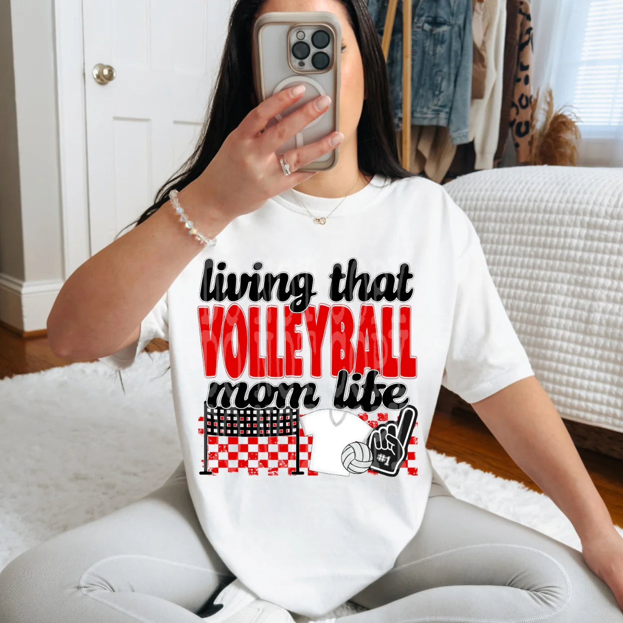 Volleyball Mom Life- Red