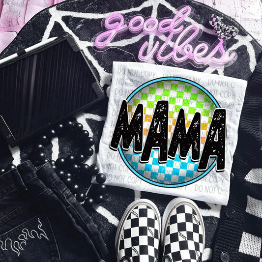 Checkered Mama- Blue