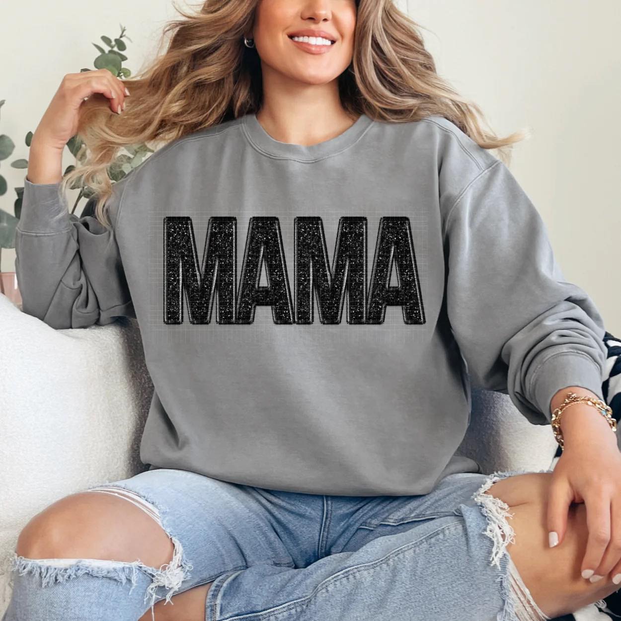 Faux Sequin Mama