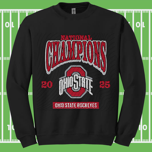 National Champions Red & White Faux
