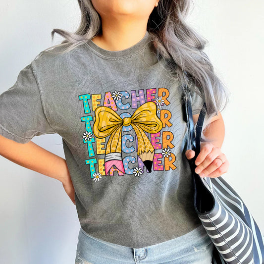 Teacher Pencil Bow