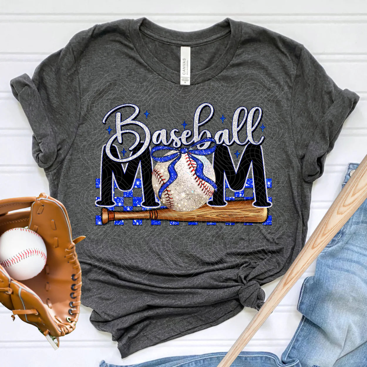 Baseball Mom- Blue