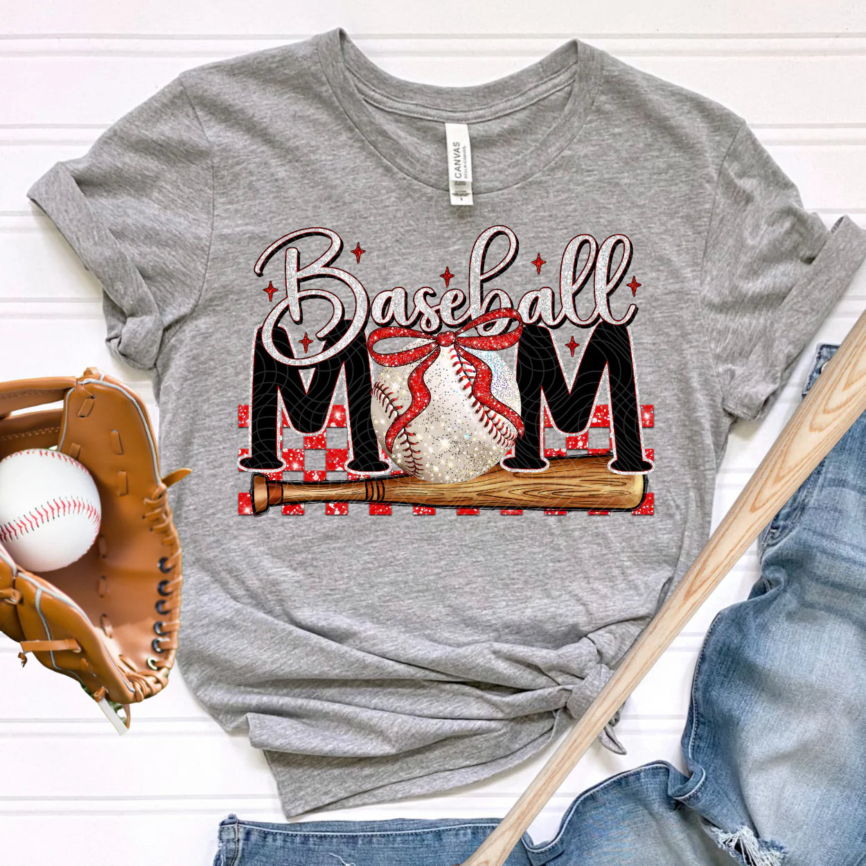 Baseball Mom- Red