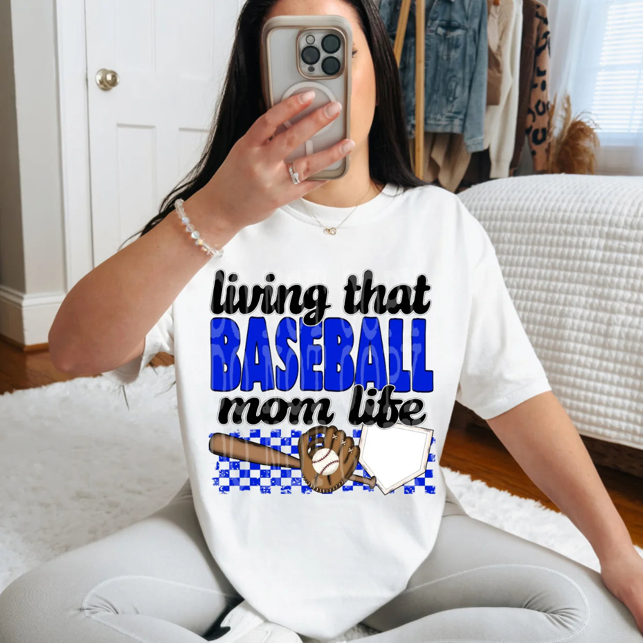Baseball Mom Life- Blue