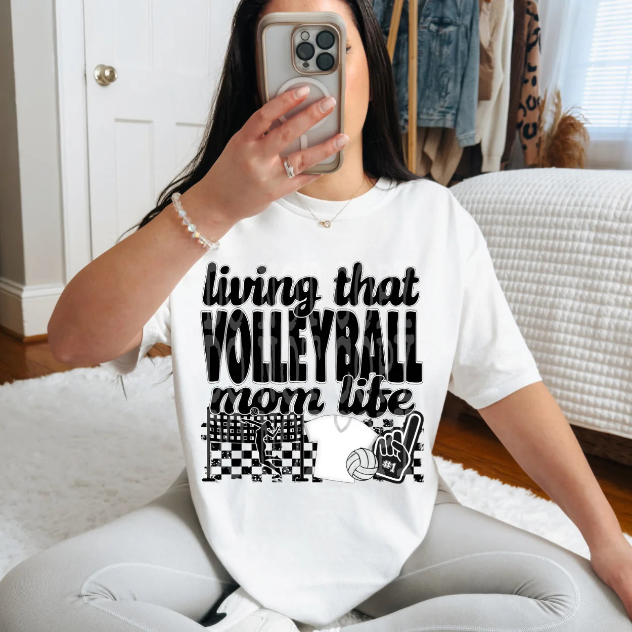 Volleyball Mom Life- Black